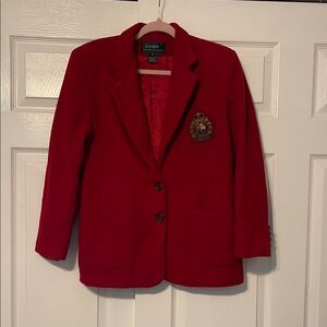 Lauren Ralph Lauren Red Crested Blazer